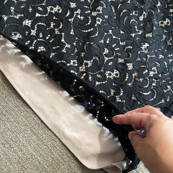 Loft Black Lace Lined Sheath Dress - 8 - Picture 6 of 9